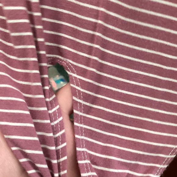 Pink white stripe Olivia roe t shirt knot bottom - Picture 2 of 4